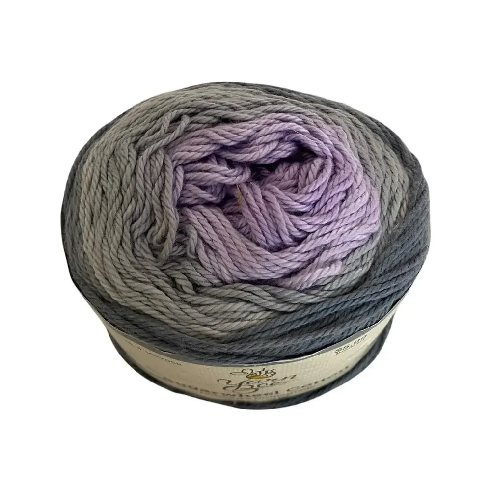 Yarn Bee Sugarwheel Cotton Yarn Honey It's Homemade Gray Purple 5oz 335 Yards